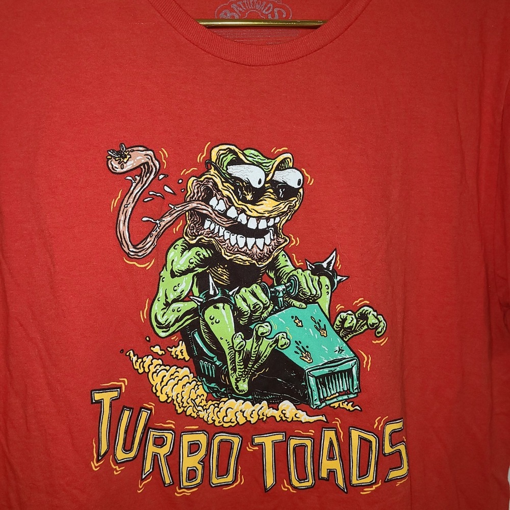 Battletoads Turbo Toads Short Sleeve Shirt Loot Crate Gaming Exclusive Sz XL Red